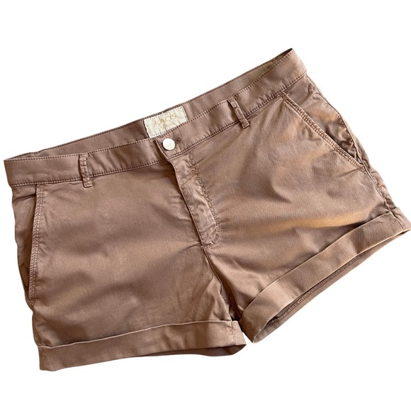 KAOS Jeans Pants - KAOS Jeans Chino Stretch Short 3" Women Size 31 Mauvey Camel Tan Made in Italy